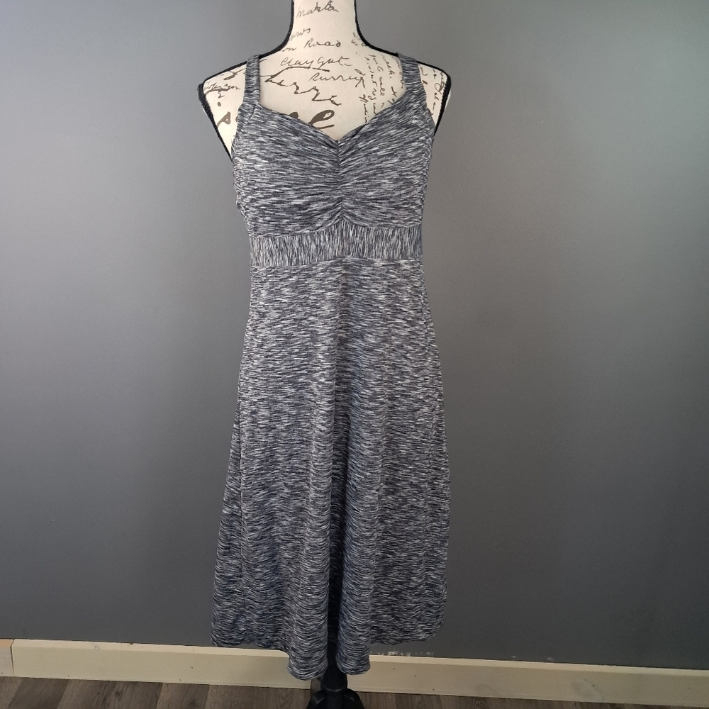 Prana Women's Shirred Front Amaya Space Dye Grey Dress Size Medium